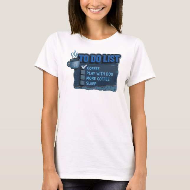 T-shirt Composition d'art rétro Navy CAFE JOUE AVEC CHIEN (Devant)