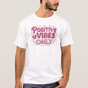 T-shirt Composition d'art Rose Tendance VIBES POSITIVES SE