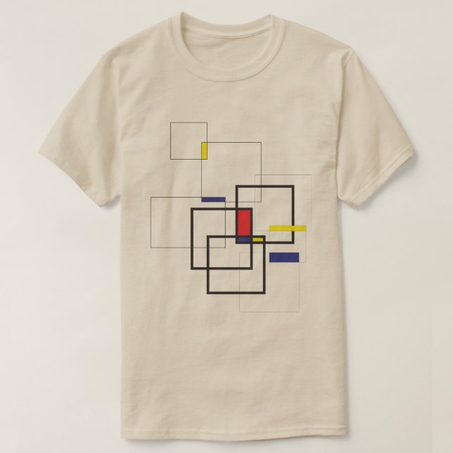 T-shirt Composition géométrique inspirée de Mondrian (Design devant)