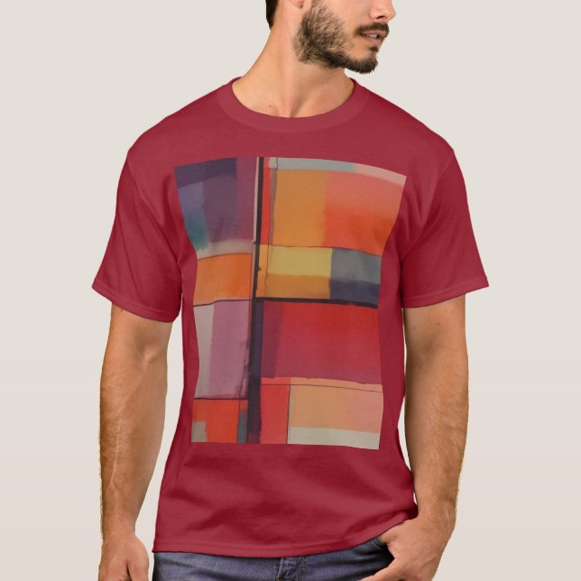 T-shirt Composition Moderne Œuvre d'Art Abstraite (Devant)