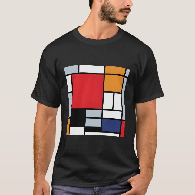 T-shirt Composition Mondriale Piet Avec Grande Mood En Pla (Devant)