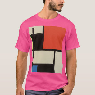 T-shirt Composition Mondrian Abstrait moderne Wow rose