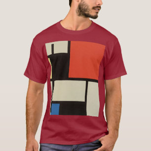 T-shirt Composition mondrienne Maroon Abstrait moderne