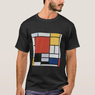 T-shirt Composition monodrique avec rouge jaune bleu noir 