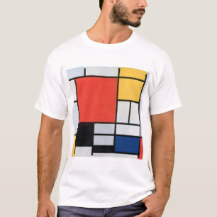 T-shirt Composition Rouge, Jaune, Bleu, Noir, Mondrique