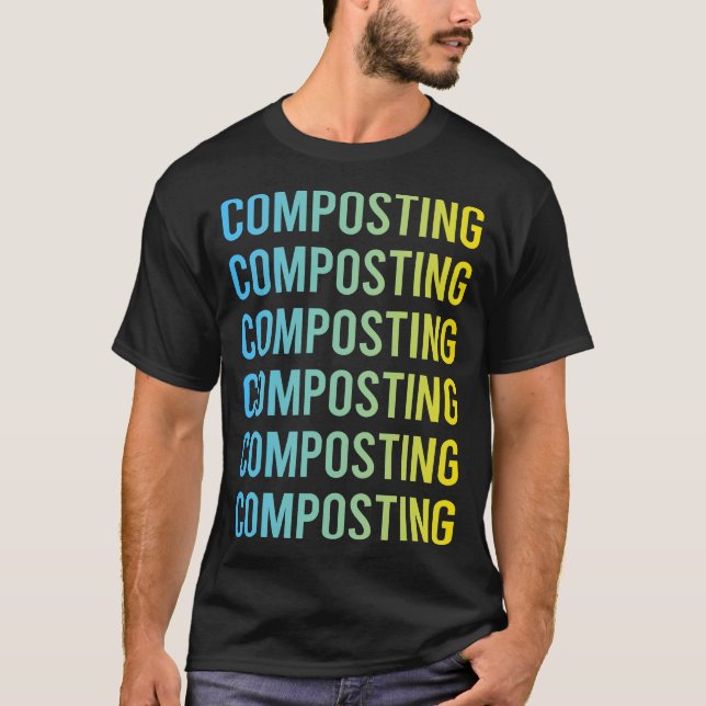 T-shirt Composteur Compost Compostage Jaune Bleu (Devant)