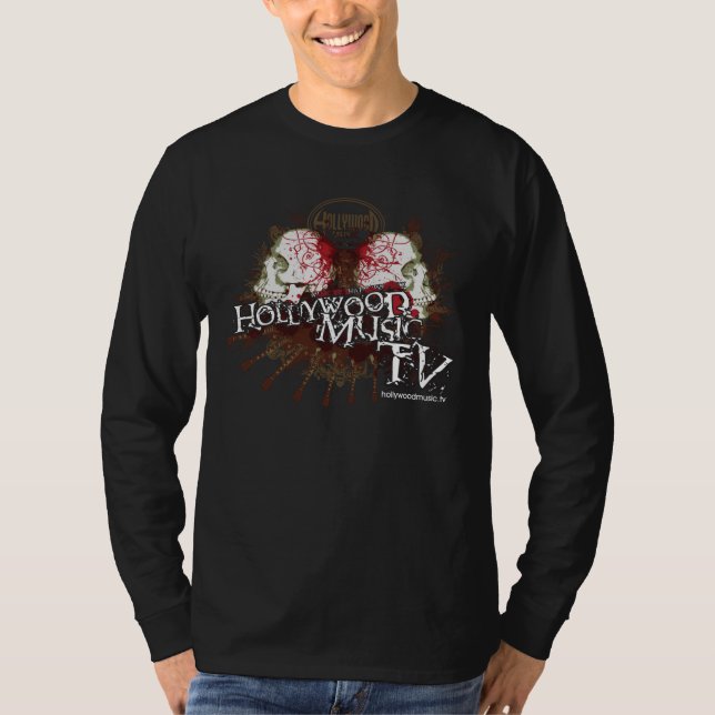 T-shirt Compréhensif-Conception-Mens-Long-Douille-Bl (Devant)