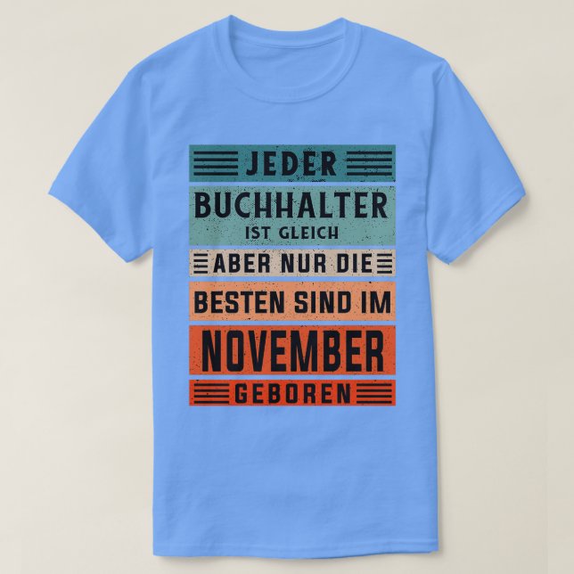 T-shirt Comptabilité Anniversaire Novembre né comptable (Design devant)