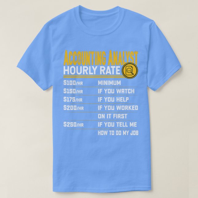 T-shirt Comptable Analyste Taux horaire Comptable CPA Comp (Design devant)