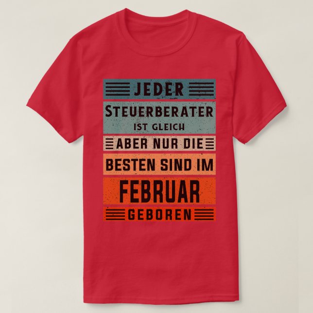 T-shirt comptable anniversaire Février né comptable (Design devant)