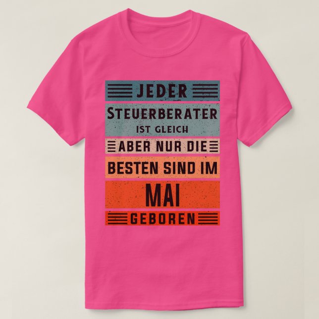 T-shirt Comptable anniversaire Mai né comptable (Design devant)