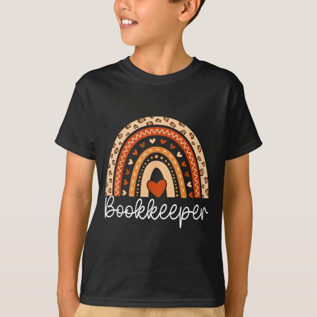 T-shirt Comptable Boho Rainbow Tenue de comptabilité (Devant)