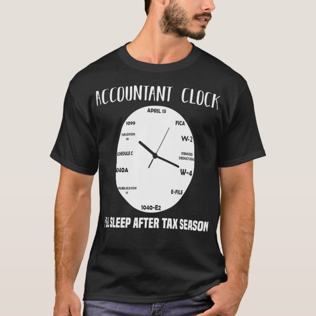 T-shirt Comptable CPA Clock Ill Sommeil après la saison fi (Devant)