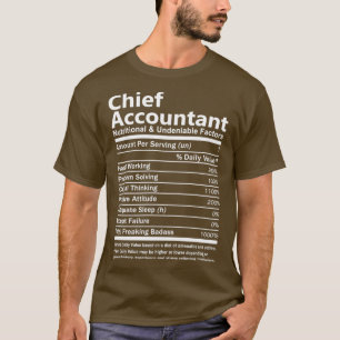 T-shirt Comptable En Chef Facteur Nutritionnel Et Incontes