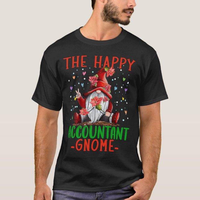 T-shirt Comptable Heureux Gnome Comptable de Noël Ch (Devant)