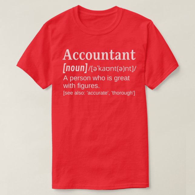 T-shirt Comptable Joke Funny Dictionnaire Définition Grand (Design devant)