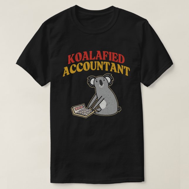 T-shirt Comptable Koalafied Retro Funny Comptable T-Shir (Design devant)