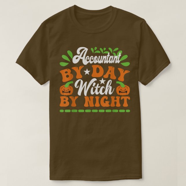 T-shirt Comptable Par Sorcière De Jour Par Halloween De Nu (Design devant)