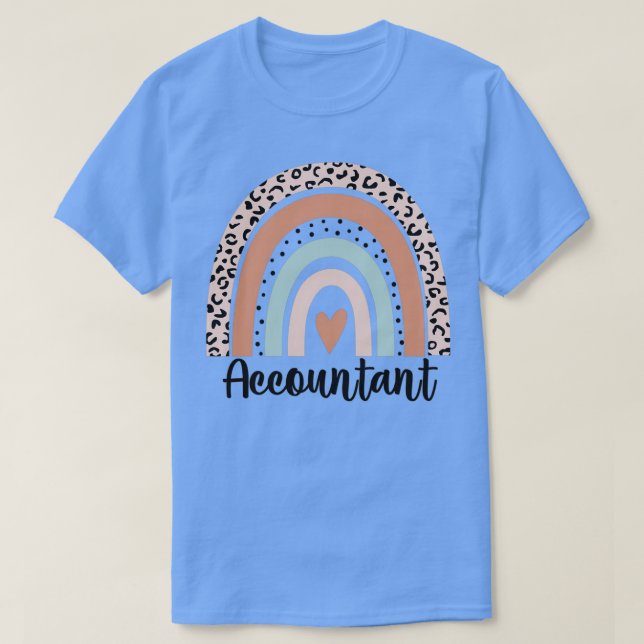 T-shirt Comptable Rainbow Leopard Comptabilité Vie Cpa Amu (Design devant)