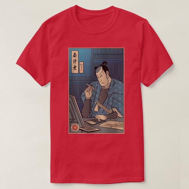 T-shirt Comptable Samurai Ukiyoe Samurai Comptabilité Japo (Design devant)