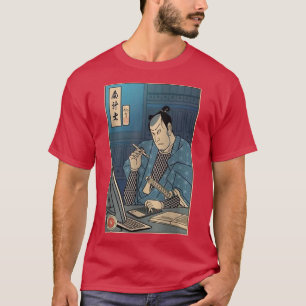T-shirt Comptable Samurai Ukiyoe Samurai Comptabilité Japo