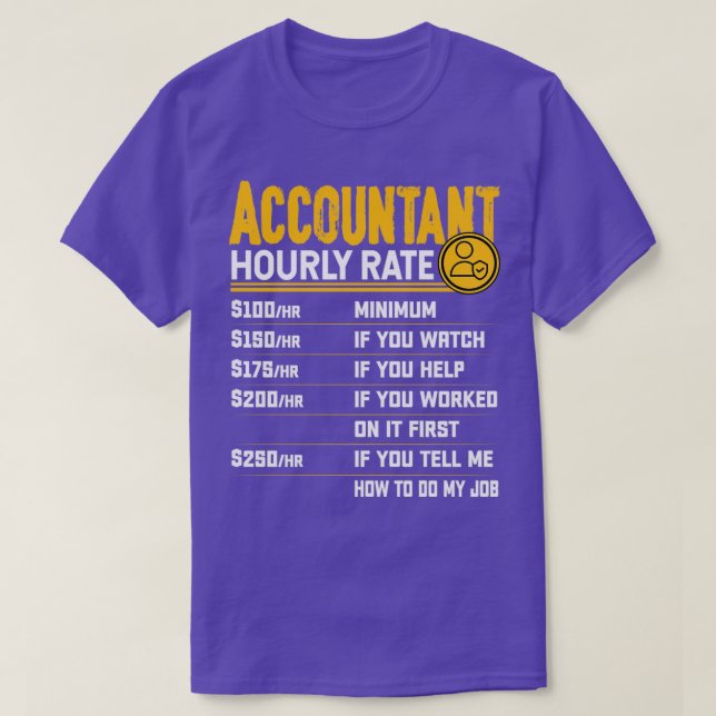 T-shirt Comptable Taux horaire Compte amusant Comptable Ac (Design devant)
