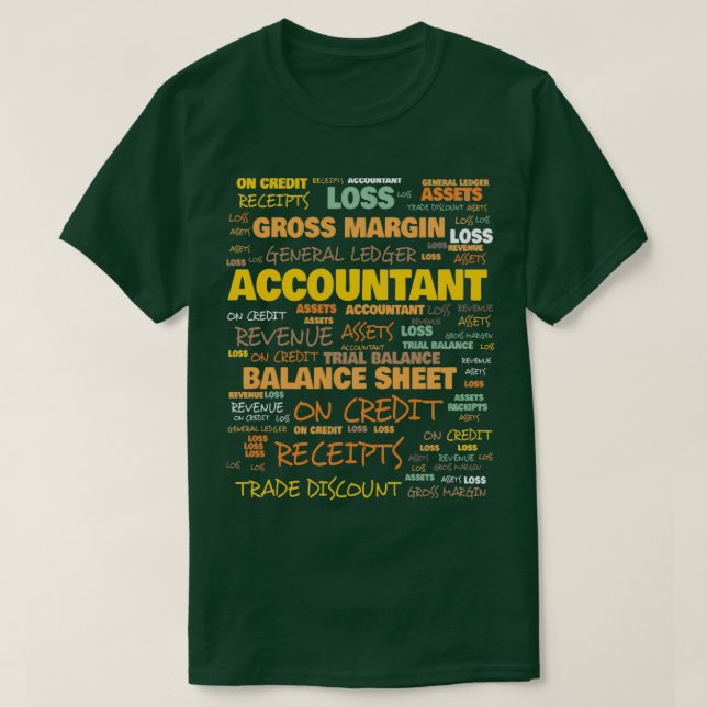 T-shirt Comptable Terminologie Comptable Utilisé Communéme (Design devant)
