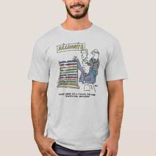T-shirt Comptable utilisant un abacus au travail. Drôle