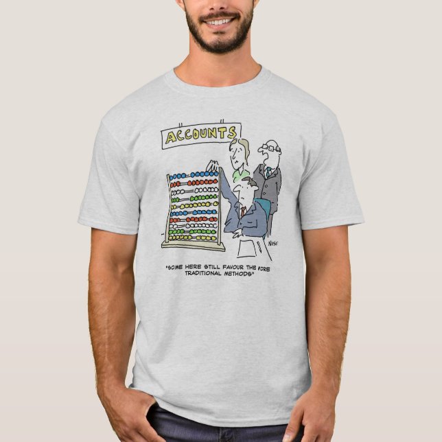 T-shirt Comptable utilisant un abacus au travail. Drôle (Devant)