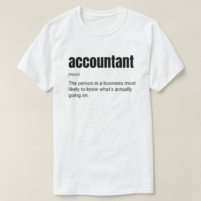 T-shirt Comptables Drôle Définition d'emploi (Design devant)