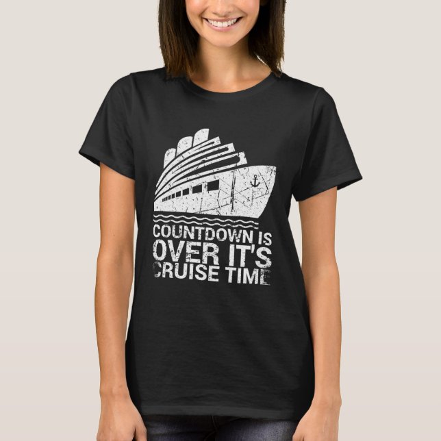 T-shirt Compte à rebours C'est l'heure des croisières pour (Devant)