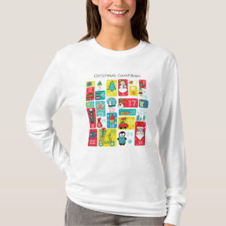 T-shirt Compte à rebours de Noël du calendrier de l'arrivé