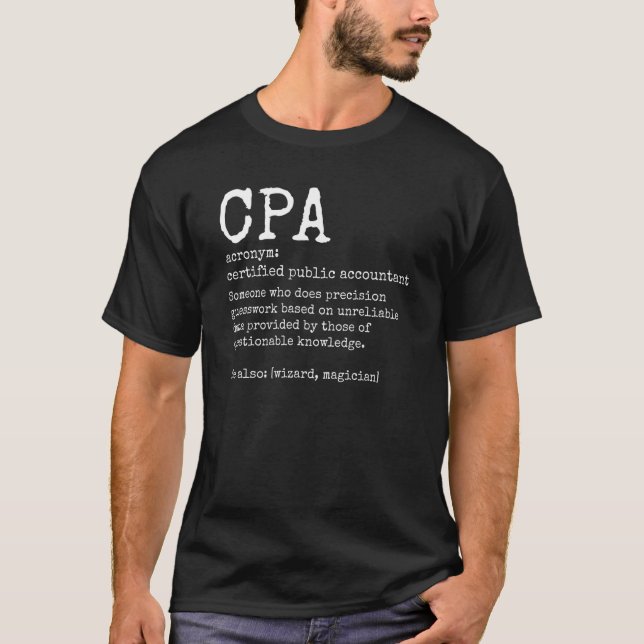 T-shirt Compte de définition de comptable public agréé CPA (Devant)