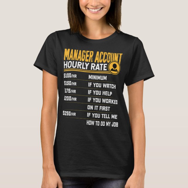 T-shirt Compte du gestionnaire Compte du gestionnaire de t (Devant)