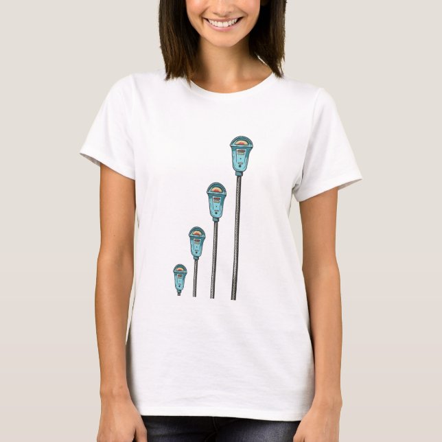 T-shirt Compteur de stationnement rétro (Devant)