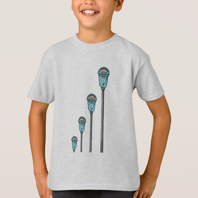 T-shirt Compteur de stationnement rétro (Devant)