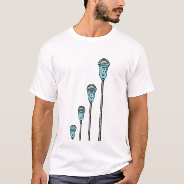 T-shirt Compteur de stationnement rétro (Devant)
