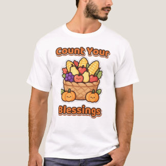 T-shirt Comptez vos bénédictions de Thanksgiving récolte