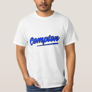 T-shirt Compton California Blue Typographie