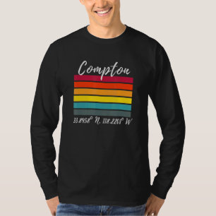 T-shirt Compton Latitude Et Longitude Ca Los Angeles Fans