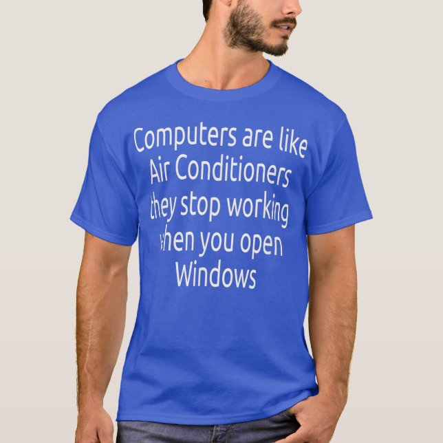 T-shirt Computer  Funny Windows Linu programmer Quotes (Devant)