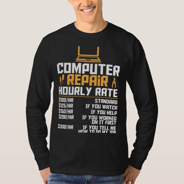 T-shirt Computer Nerd  Computer Engineer  Computer Hourly  (Devant)