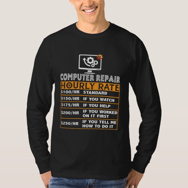 T-shirt Computer Repair Hourly Rate Computer Repair Job Ma (Devant)