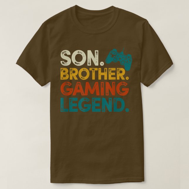 T-shirt Computer Video game Geek son brother gaming legend (Design devant)