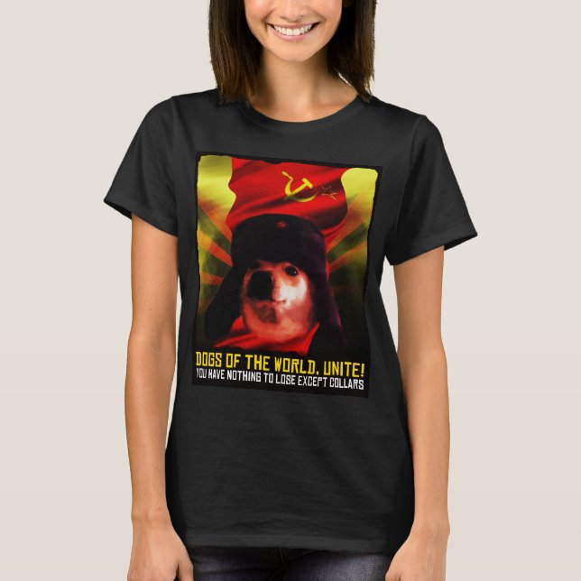 T-shirt Comrade communiste Doggo mème Russie chien Jimbo (Devant)