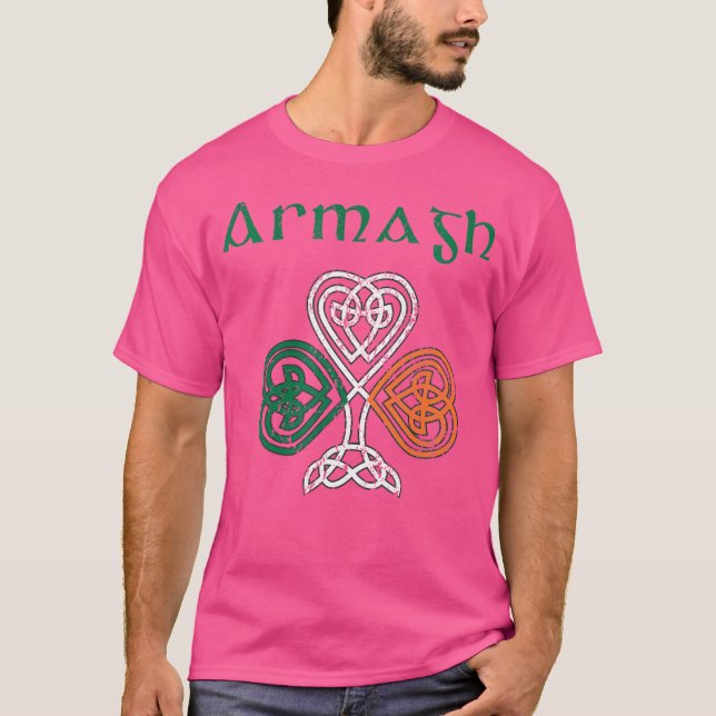 T-shirt Comté Armagh Shamrock Irlande Drapeau Craic Et Ceo (Devant)