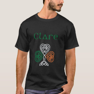 T-shirt Comté Clare Shamrock Irlande Drapeau, craque et ce