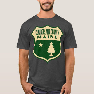 T-shirt comté de berland Maine Arbre à pin rétro Bouclier 