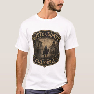 T-shirt Comté de Butte Californie – Or Rush de l'Ouest