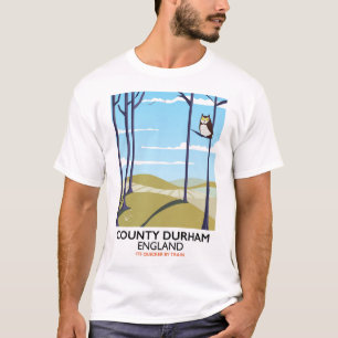 T-shirt Comté de Durham, Angleterre affiche de train